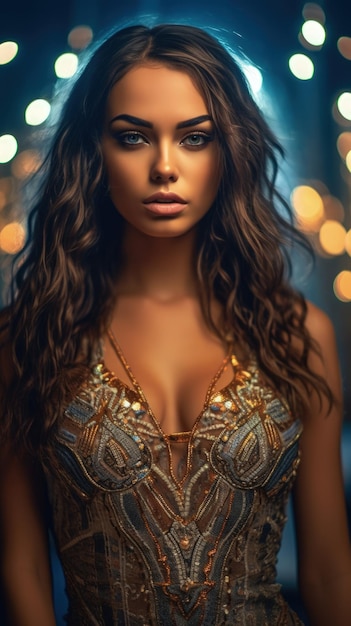 Belle fille élégante avec une princesse de bijoux dans un style arabe