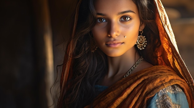 Photo une belle fille indienne.