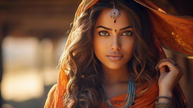 Photo une belle fille indienne.