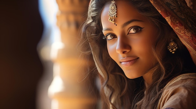 Photo une belle fille indienne.