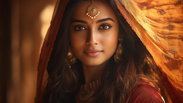 Photo une belle fille indienne.