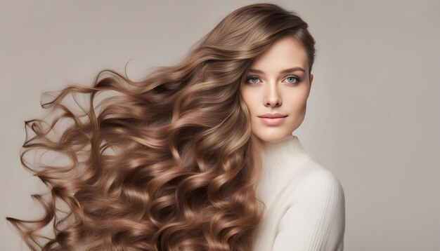 Une belle fille avec de longs cheveux bouclés dessine de l'art