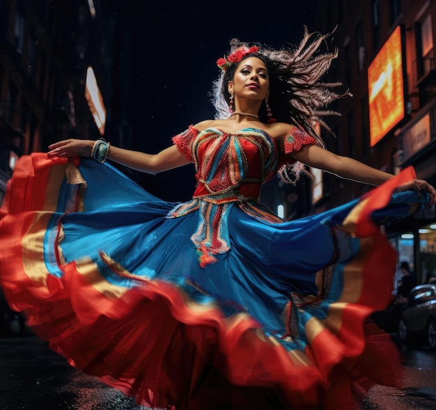 Une belle fille mexicaine danse.