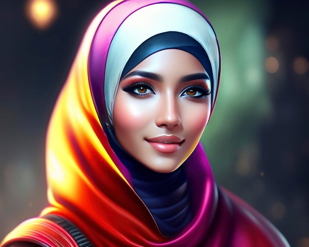 belle fille portant le hijab