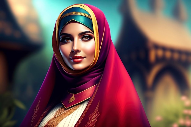 belle fille portant le hijab