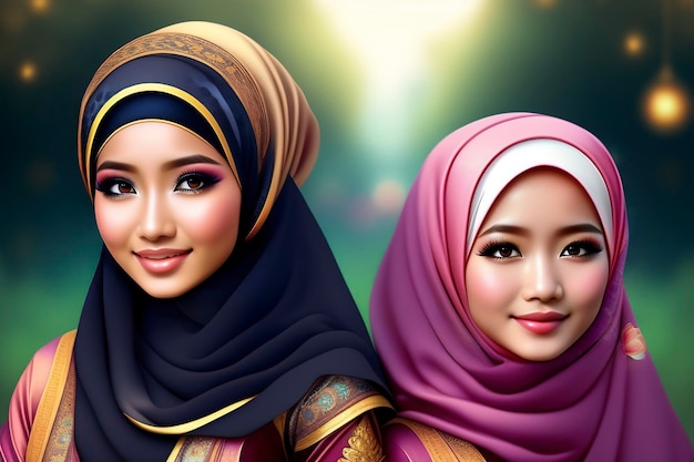 belle fille portant le hijab