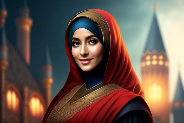 belle fille portant le hijab