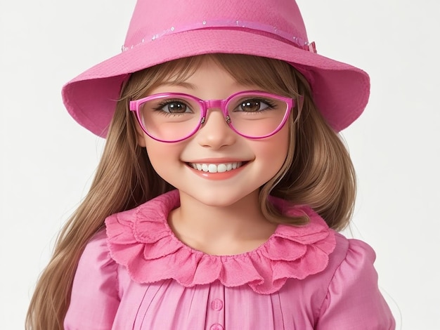 Belle fille portant des lunettes et un chapeau généré par l'IA