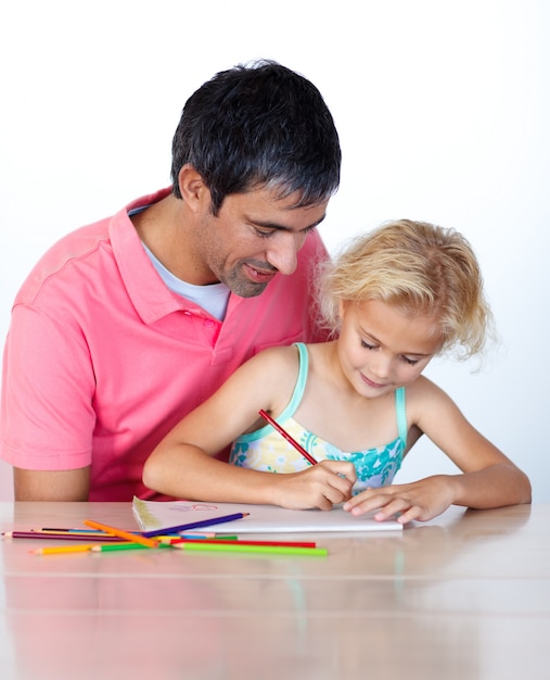 Belle fille avec son père