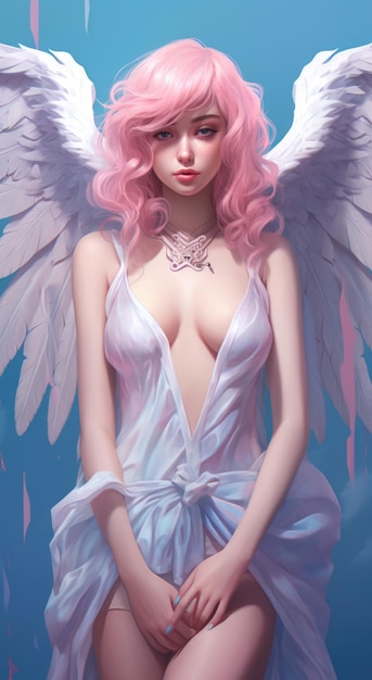 Une belle fille tendre et innocente, un ange, un archange vêtu de soie, se rencontre à l'entrée du paradis.