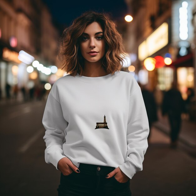 Une belle fille en tshirt blanc