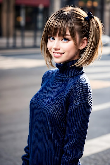 Belle fille avec des twintails