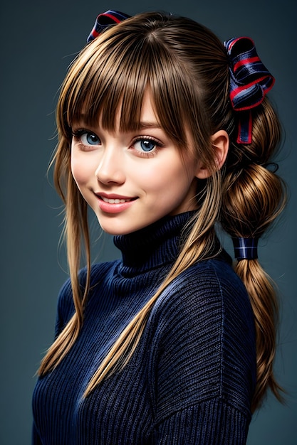 Belle fille avec des twintails