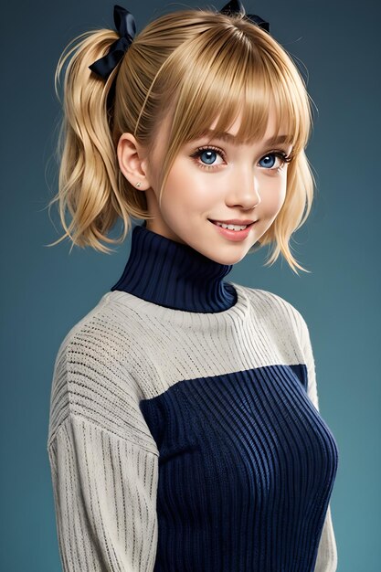 Belle fille avec des twintails