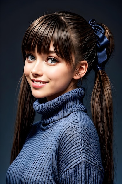 Belle fille avec des twintails