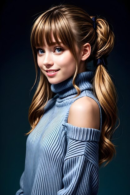 Belle fille avec des twintails