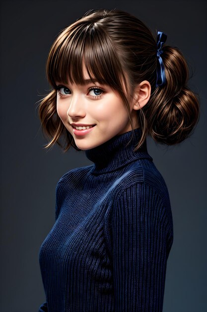 Belle fille avec des twintails