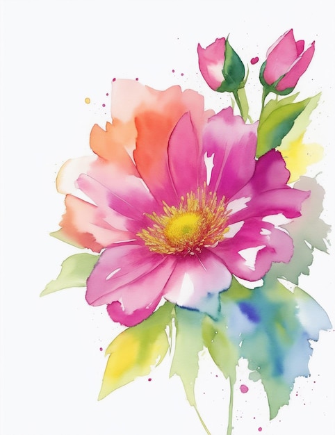 une belle fleur aquarelle