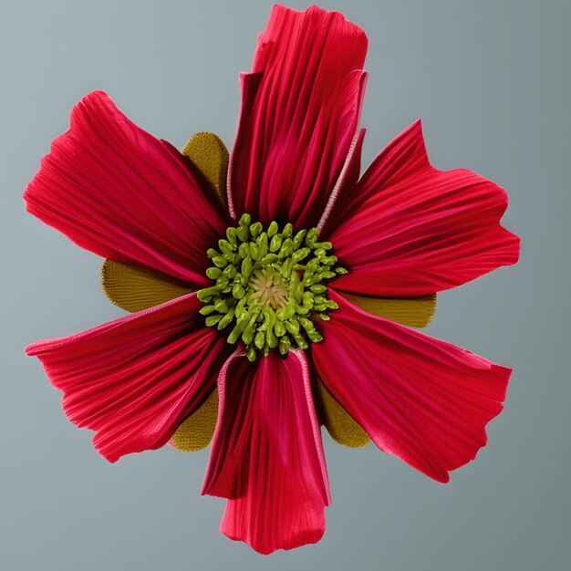 Photo belle fleur artificielle fraîche colorée avec fond coloré ai générative