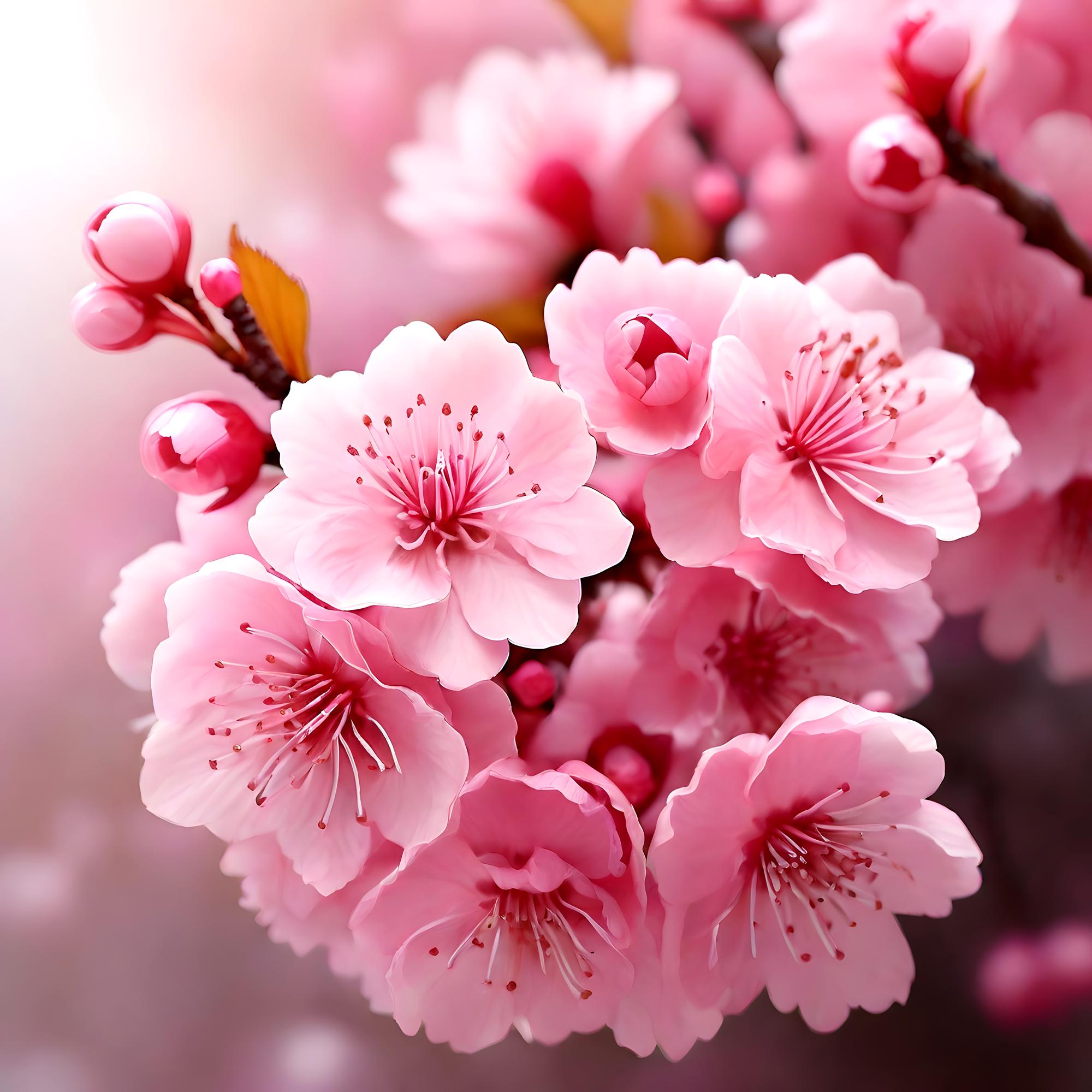 Une belle fleur de cerisier rose