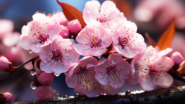 Belle fleur de cerisier yae sakura en fleurs