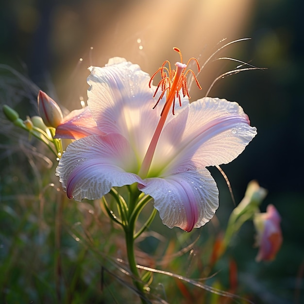 Une belle fleur dans le papier peint de prairie