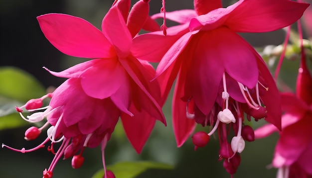 Une belle fleur de fuchsia rouge