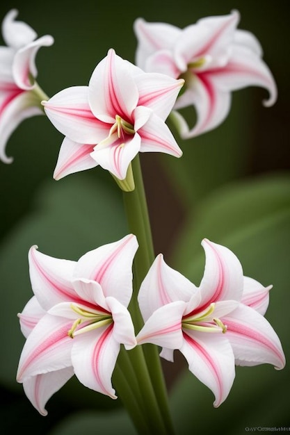 Belle fleur de lis blanc sur le champ à l'arrière-plan