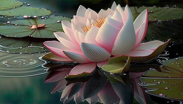 Belle fleur de lotus sur l'eau Générer l'IA