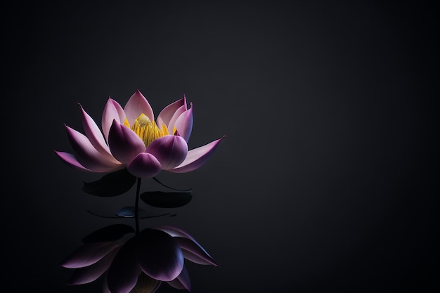 Belle fleur de lotus avec un fond sombre