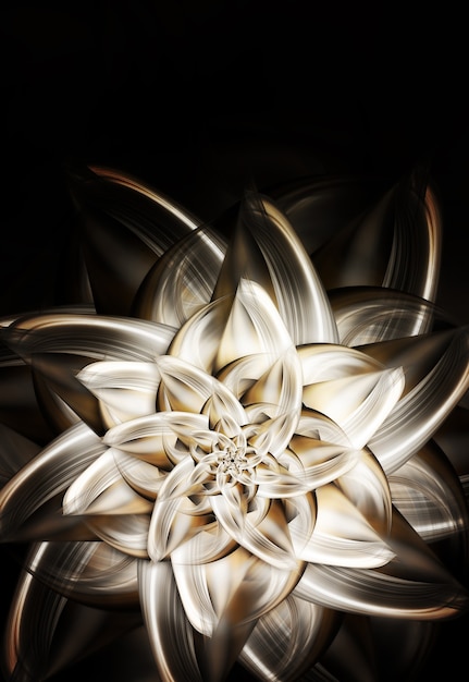 Photo belle fleur de lys en métal sur fond sombre