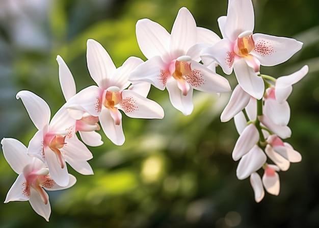 Photo belle fleur d'orchidée dans le jardin de près