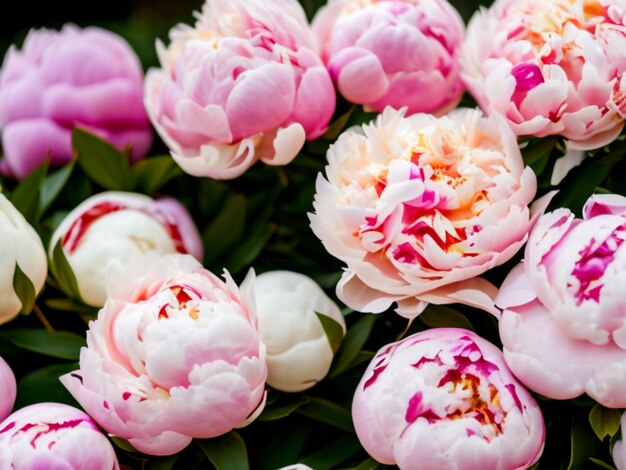 Belle fleur de pioie rose de près La pioie est un genre de plantes herbacées vivaces et d'arbustes à feuilles caduques.