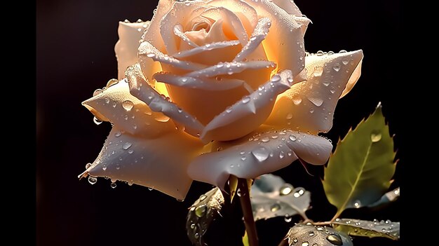 Photo une belle fleur de rose blanche