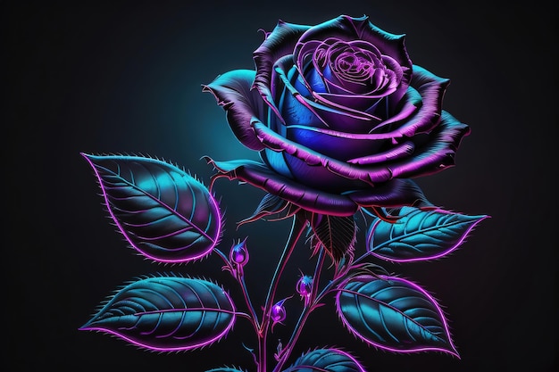 Photo une belle fleur de rose fluo