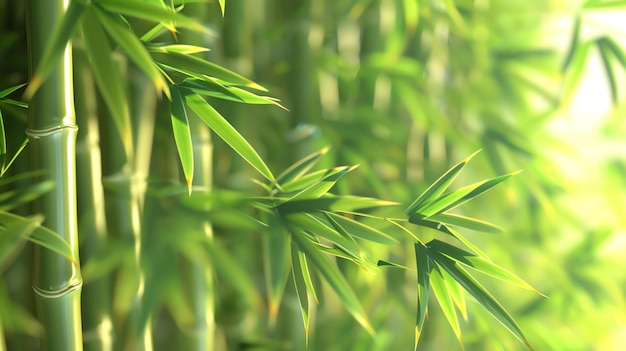Une belle forêt de bambou vert avec de longues tiges et un feuillage luxuriant Le bambou pousse dans un groupe dense créant un écran d'intimité naturel