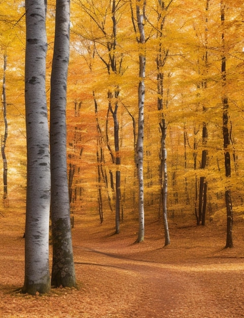 Belle forêt slave d'automne