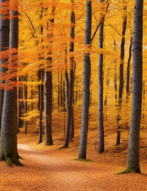 Belle forêt slave d'automne