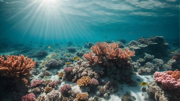 belle formation de corail aux couleurs vives sur une plage propre