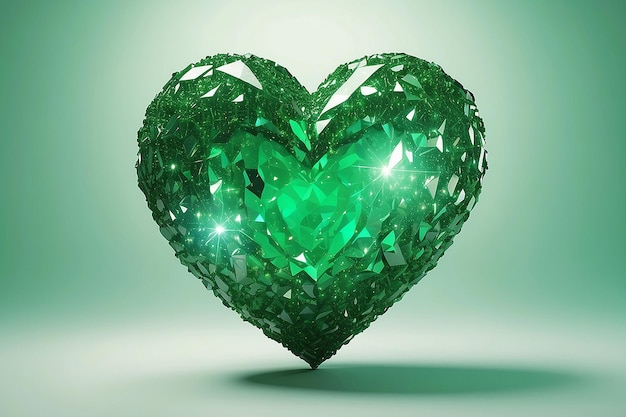 Belle forme de cœur vert