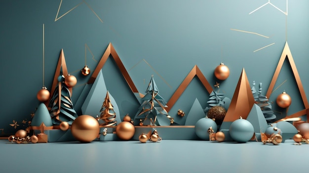 Une belle géométrie minimaliste de Noël moderne façonne le fond