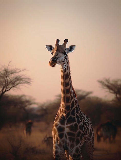 Belle girafe à l'état sauvage et en liberté