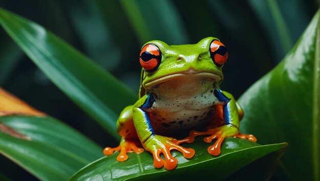 une belle grenouille d'arbre tropicale