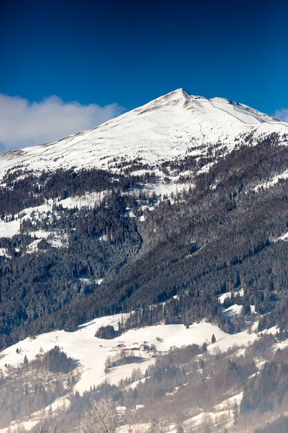 Belle haute montagne dans les Alpes autrichiennes couvertes de neige aux beaux jours