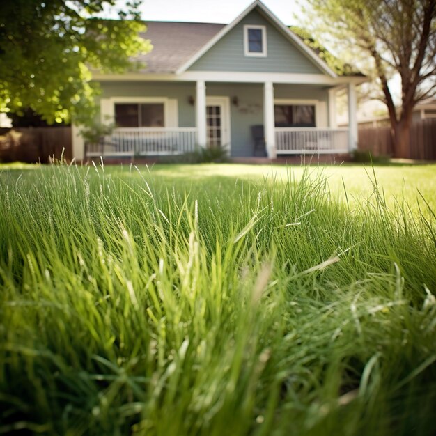 Belle herbe devant une maison