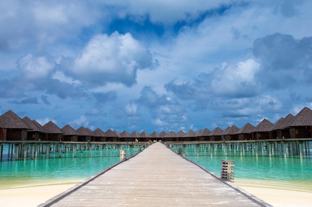 Belle île tropicale des Maldives avec plage