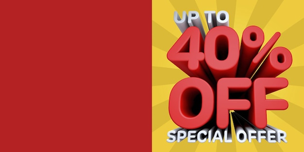 Une belle illustration 3d avec une bannière de promotion des ventes pour les grandes ventes Remise et offre spéciale