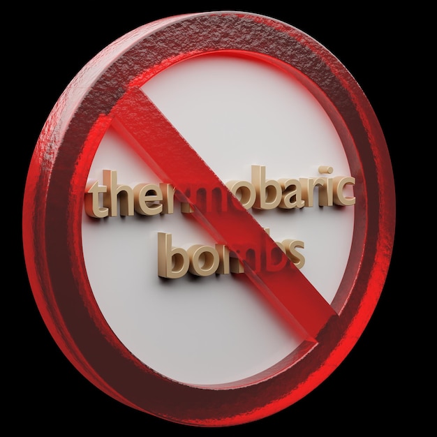 Photo belle illustration abstraite bombes thermobariques panneau d'avertissement interdisant l'interdiction est interdit