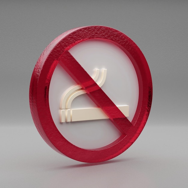 Belle illustration abstraite Icône du symbole de l'interdiction de fumer sur un dos gris