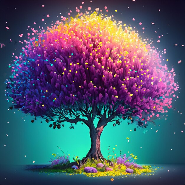 Photo une belle illustration de l'arbre magique